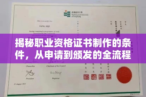 八宿揭秘职业资格证书制作的条件，从申请到颁发的全流程解析